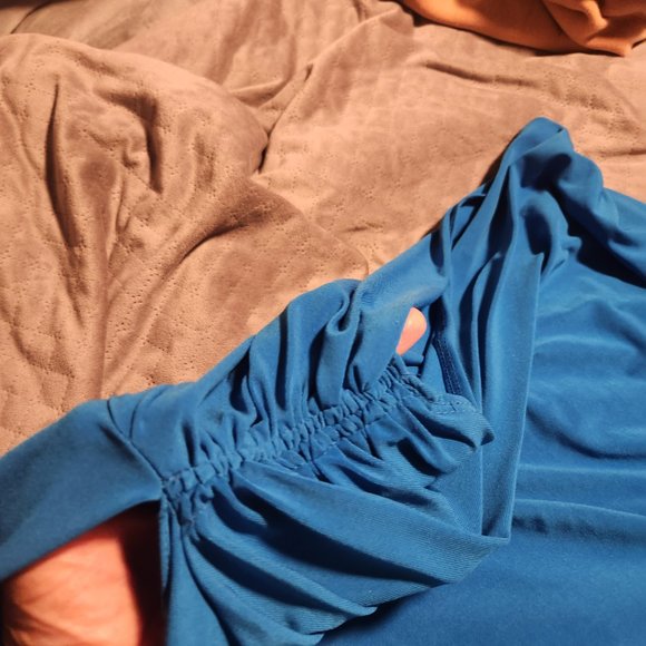 Blue One shoulder, Open sleeve mini dress - Picture 2 of 3